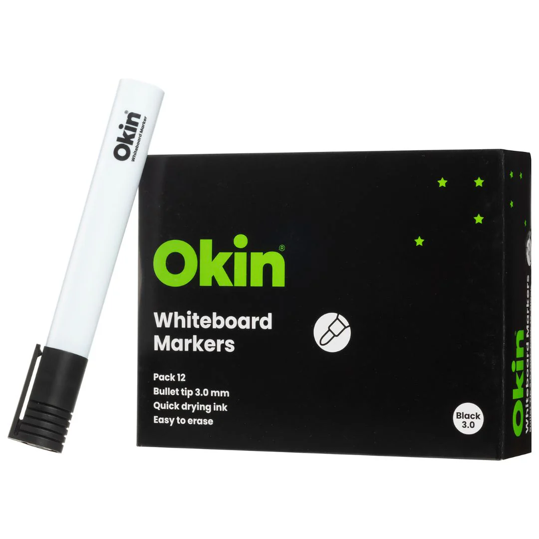 Okin Whiteboard Marker Bullet Tip - Packs Of 12 - Nail Gallerys