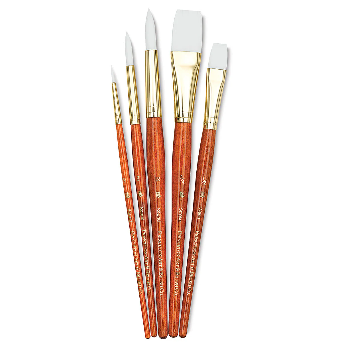 Princeton Real Value Synthetic White Taklon 9152 Brushes Set Of 5 - Nail Gallerys