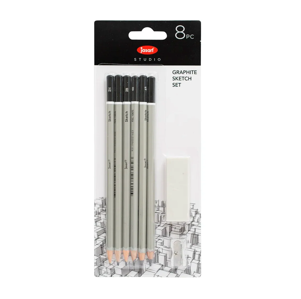 Jasart Graphite Sketching Set Of 8 - Nail Gallerys