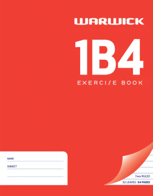 Warwick Exercise Book 1b4 32 Leaf Ruled 7mm 230x180mm - Nail Gallerys
