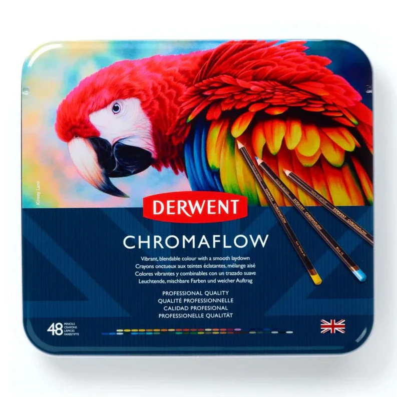 Derwent Chromaflow Coloured Pencils Tin of 48 - Nail Gallerys