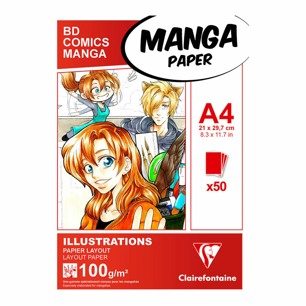 Clairefontaine Manga Pad A4 100gsm 50 Sheets - Nail Gallerys