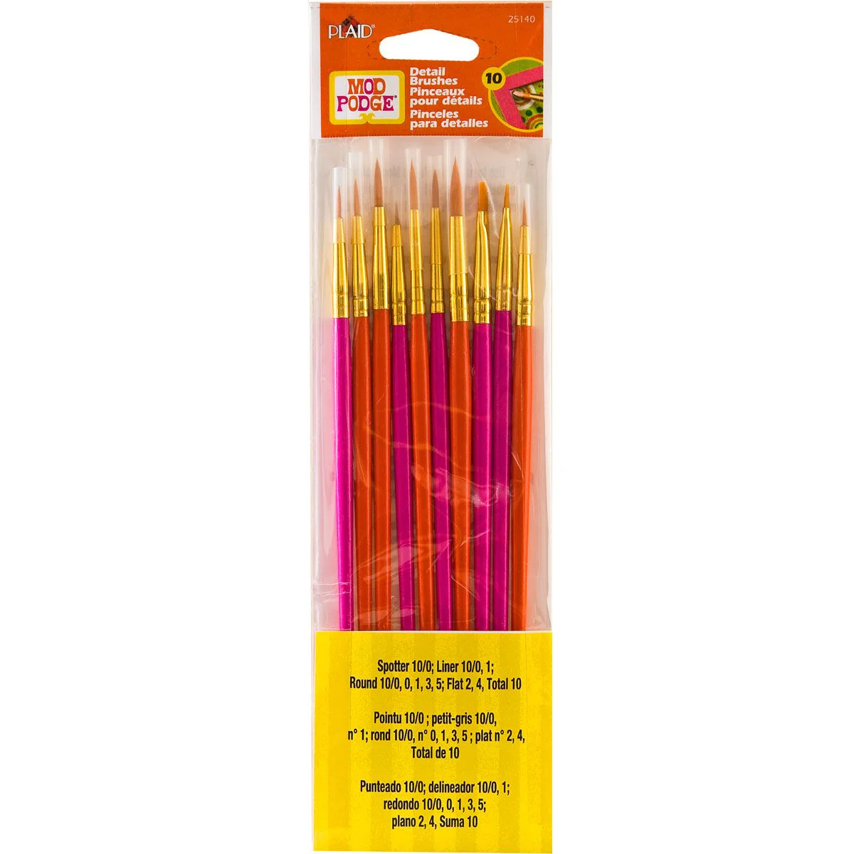 Mod Podge Detail Brush Set Of 10 - Nail Gallerys