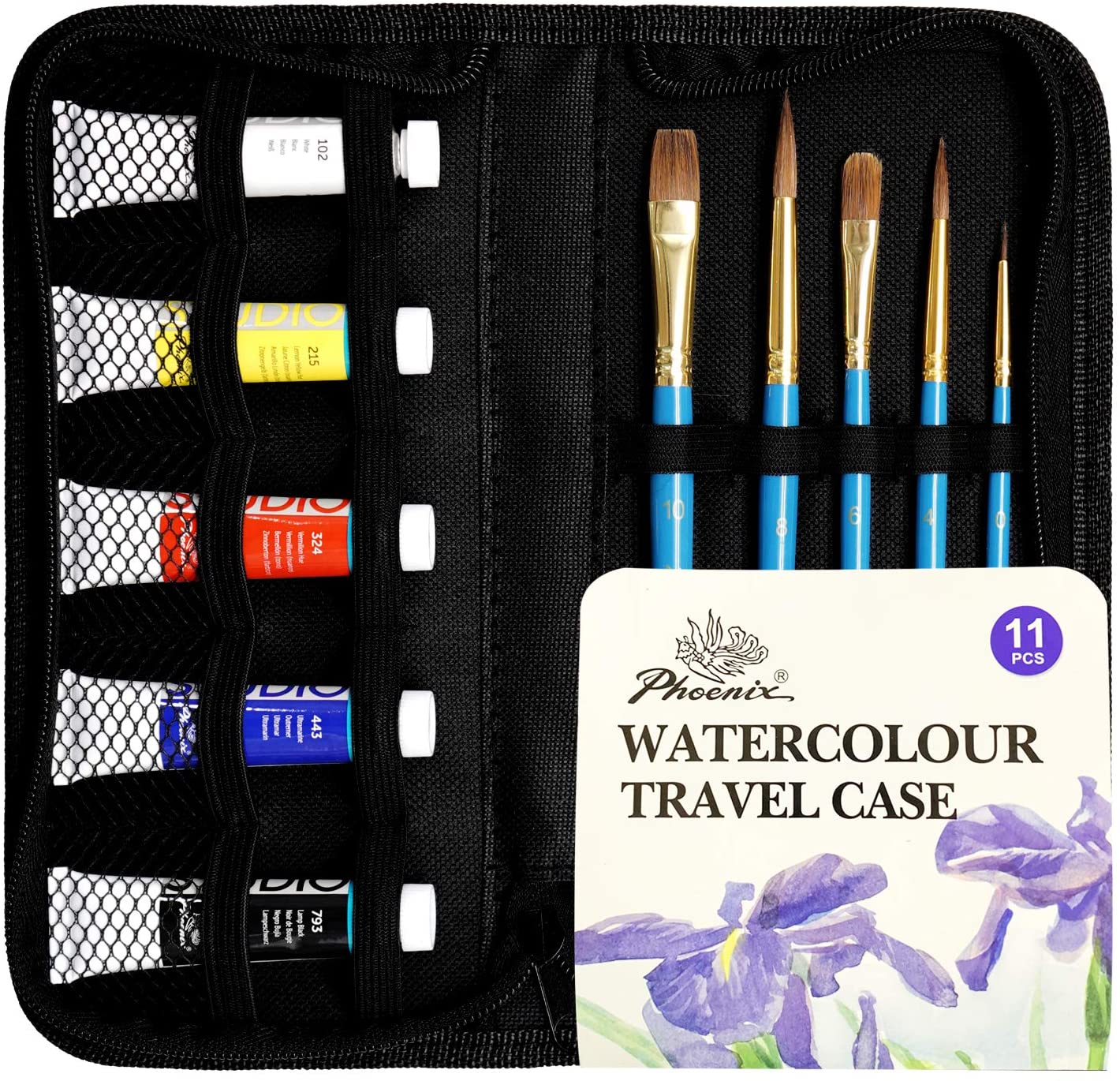Phoenix Watercolour Paint Travel Set of 11 Pieces - Nail Gallerys