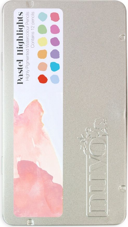 Nuvo Pastel Highlights Watercolour Pencils Set of 12 - Nail Gallerys