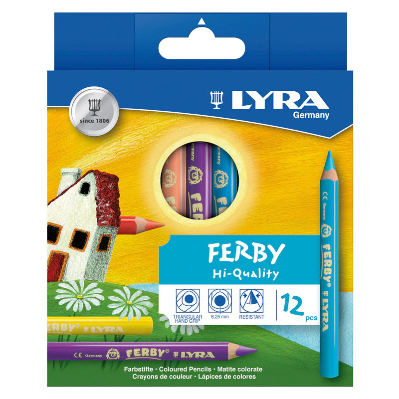 Lyra Super Ferby Nature Assorted Colouring Pencils Pack of 12 - Nail Gallerys