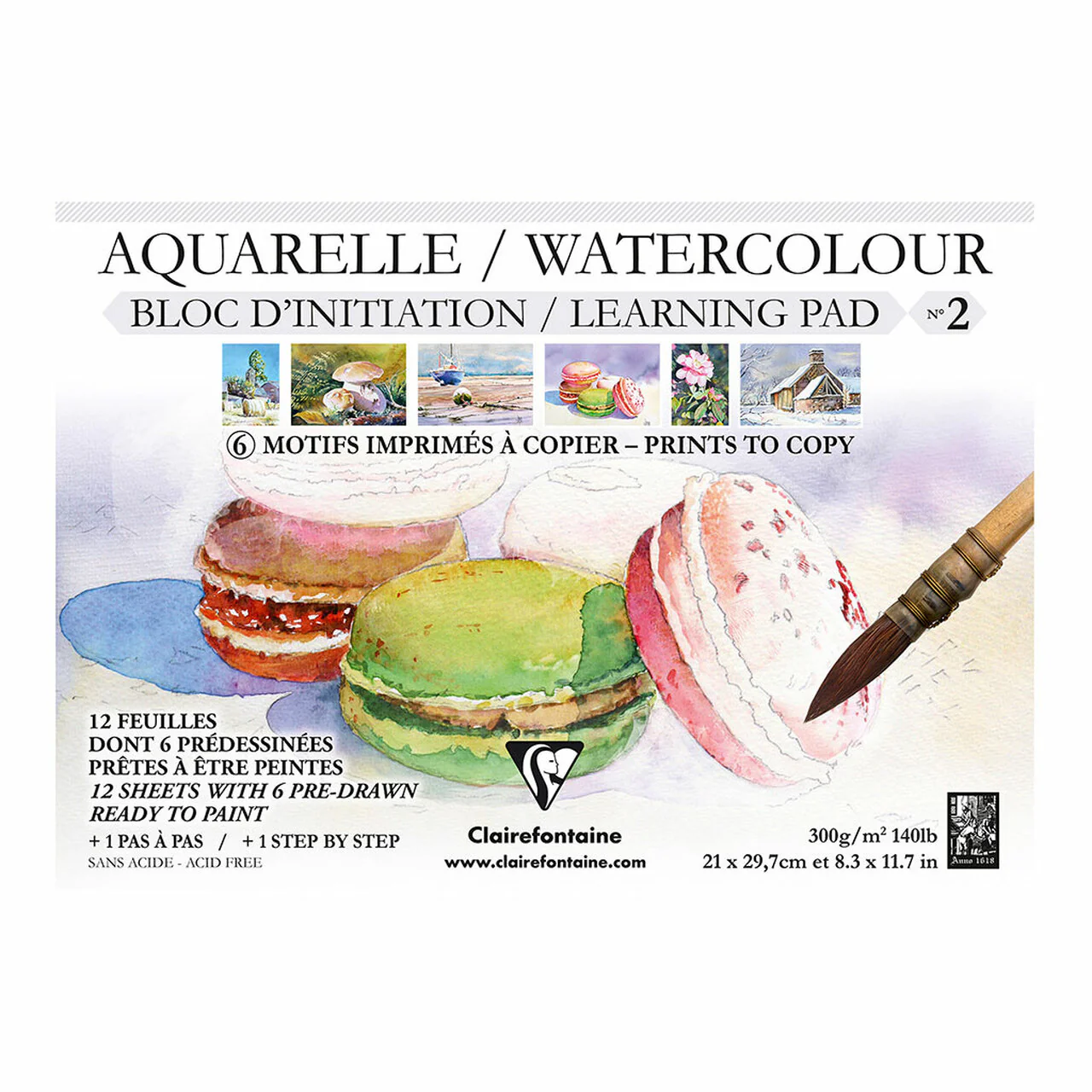 Clairefontaine Etival Pad Macaroons A4 300gsm 12 Sheets - Nail Gallerys