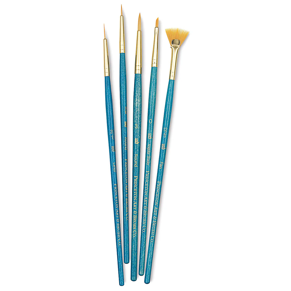 Princeton Real Value Synthetic Golden Taklon 9170 Brushes Set Of 4 - Nail Gallerys