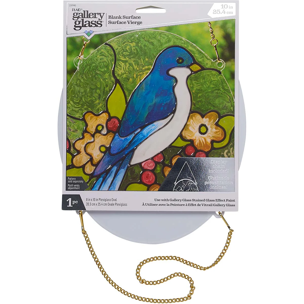 Plaid Gallery Glass 10x8inch Large Oval Surface - Nail Gallerys