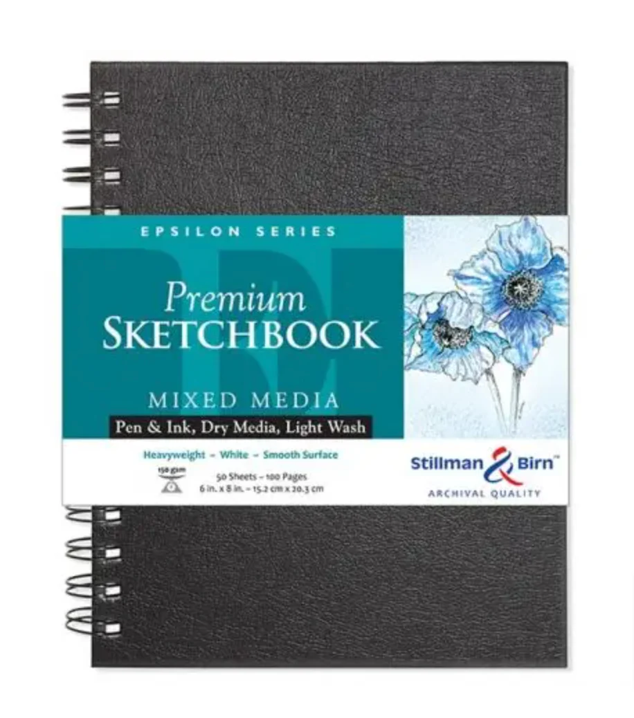 Stillman & Birn Epsilon Spiral Sketchbooks 150gsm White Plate 50 Sheets - Nail Gallerys