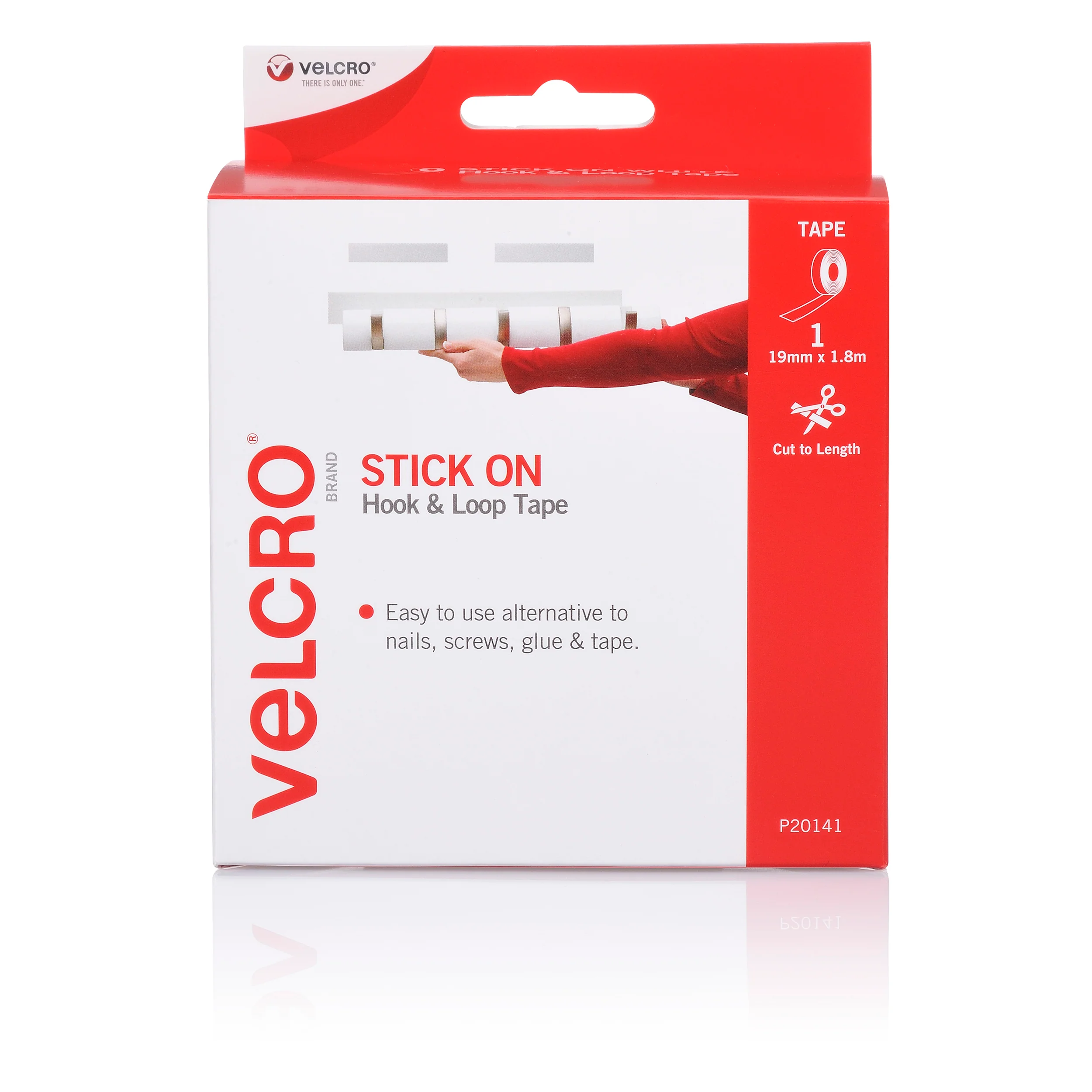 Velcro  Brand Stick On Hook & Loop Tape 19mmx1.8m White - Nail Gallerys