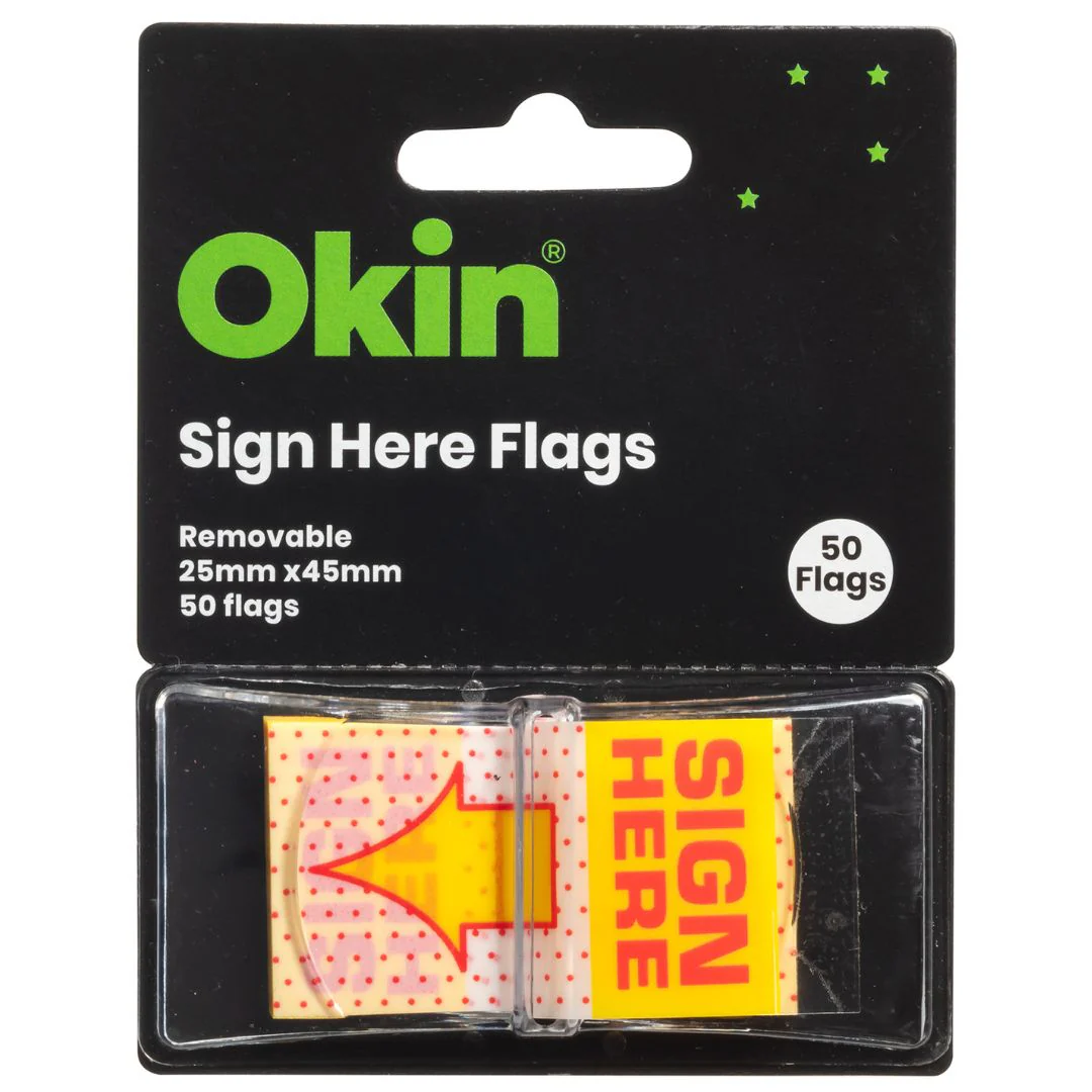 Okin Sign Here Pop-Up Flags - Nail Gallerys