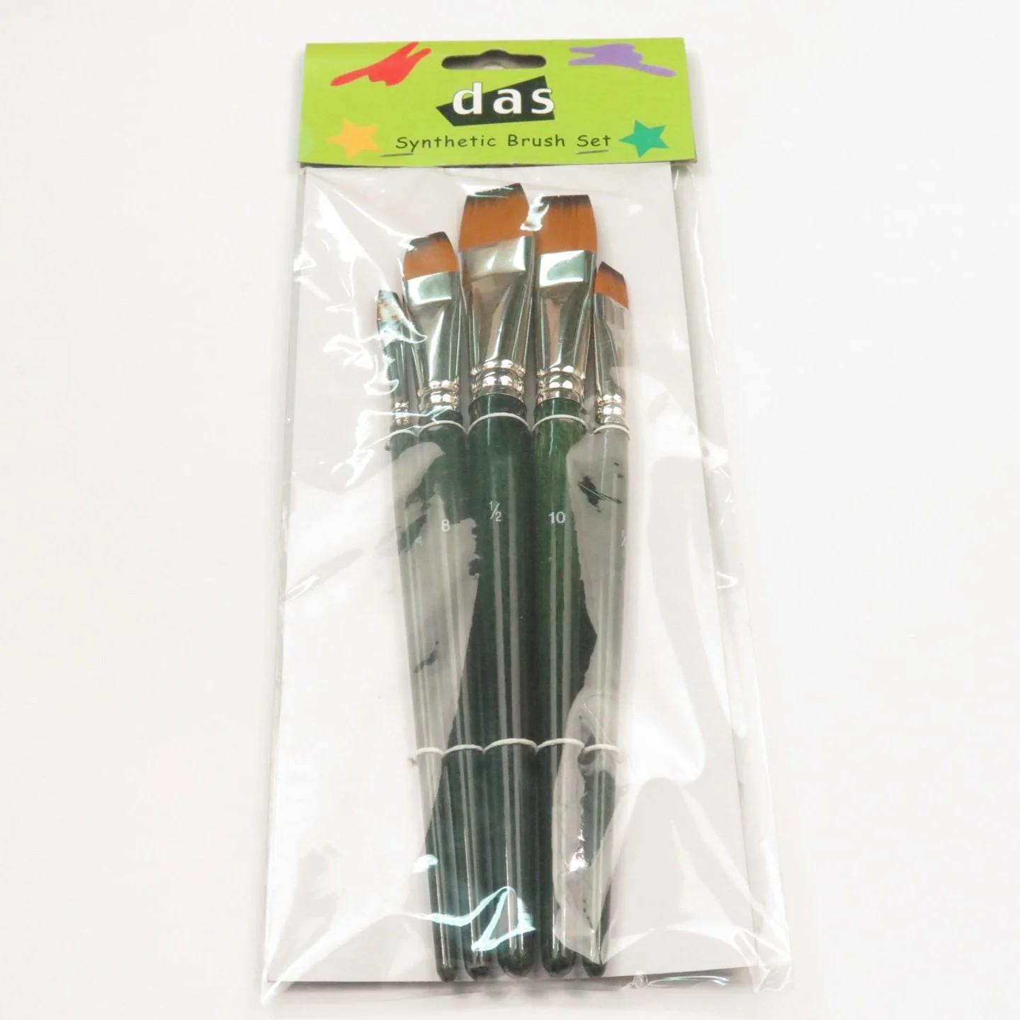 Das 8302 Large Flat Synthetic Paint Brushes Set Of 5 - Nail Gallerys