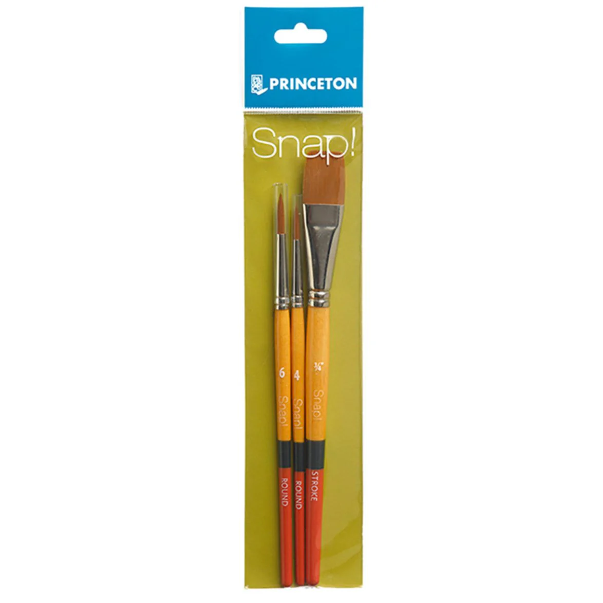 Princeton Snap! Short Handle Gold Taklon Brushes Set #2 Pack of 3 - Nail Gallerys