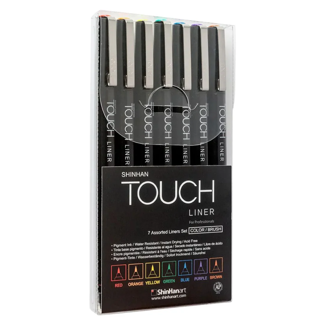 ShinHan Touch Liner Set of 7 Colours Brush - Nail Gallerys