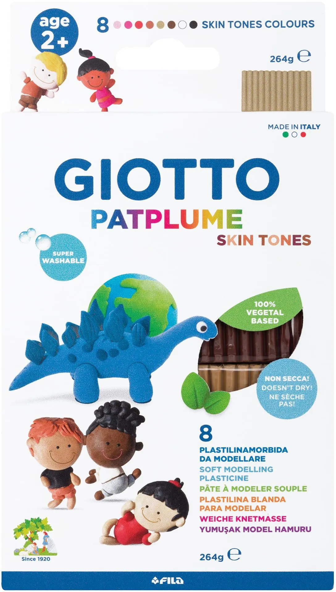 Giotto Patplume 33g Skin Tones Soft Modelling Plasticine Set of 8 - Nail Gallerys