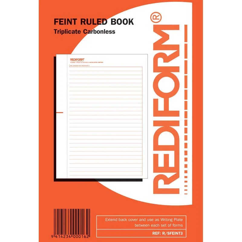 Rediform Book Feint Ruled R/sfeint3 Triplicate 50 Leaf - Nail Gallerys