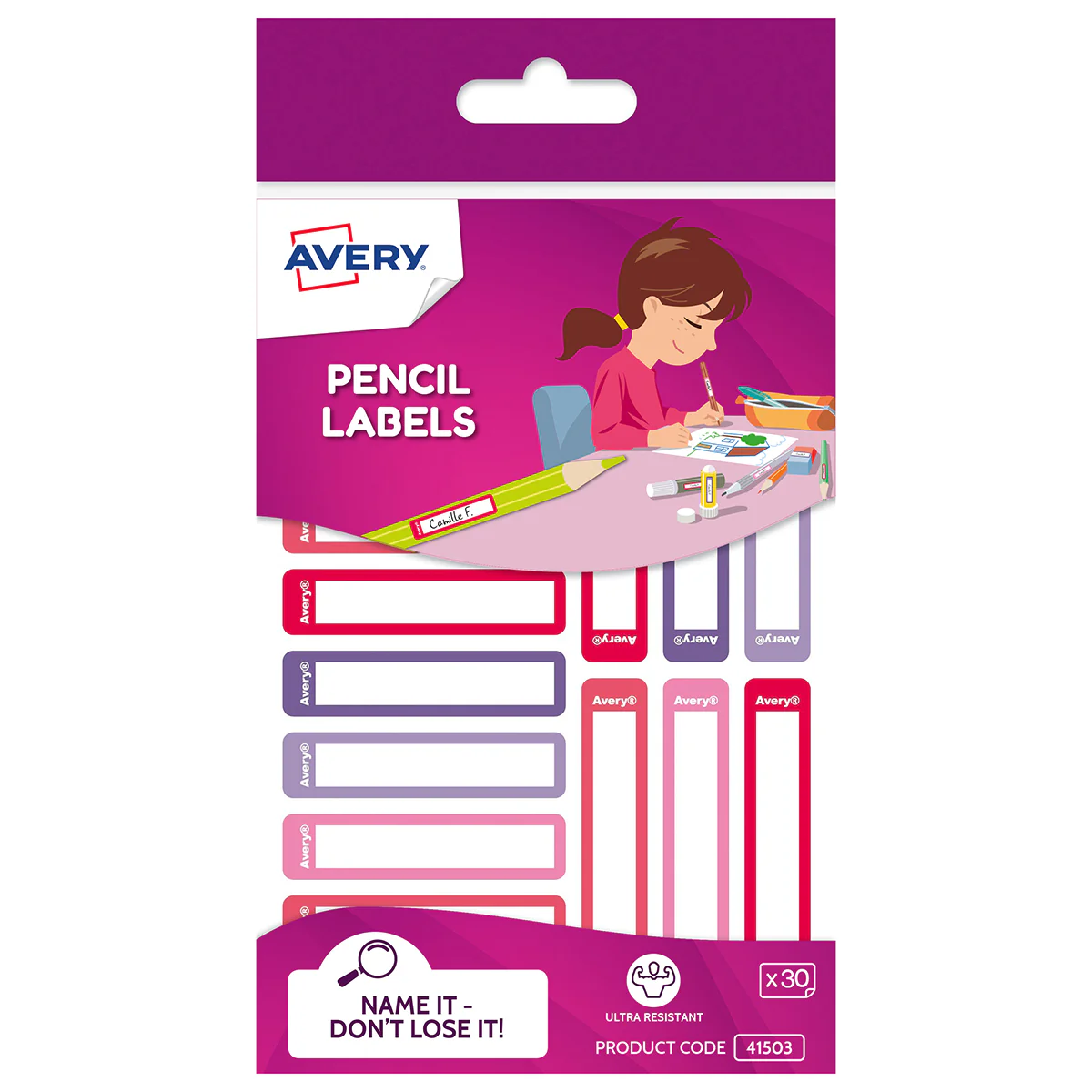 Avery Kids Pencil Labels 30 Pack - Nail Gallerys