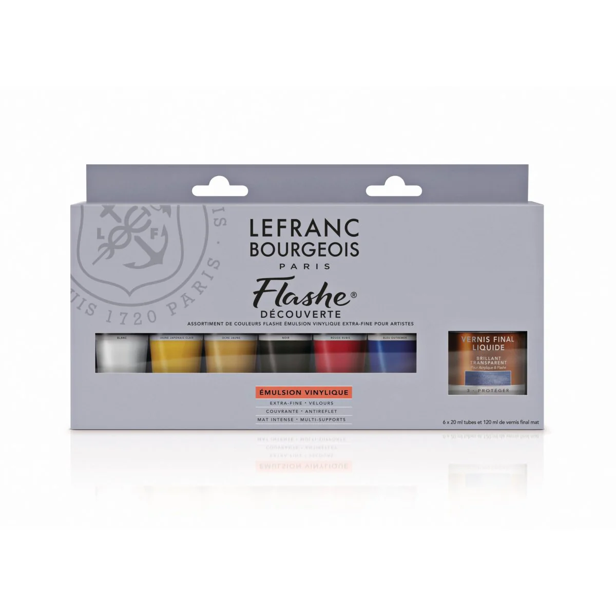 Lefranc And Bourgeois' Flashe Acrylic Discovery Paints Set Of 6 + Varnish - Nail Gallerys