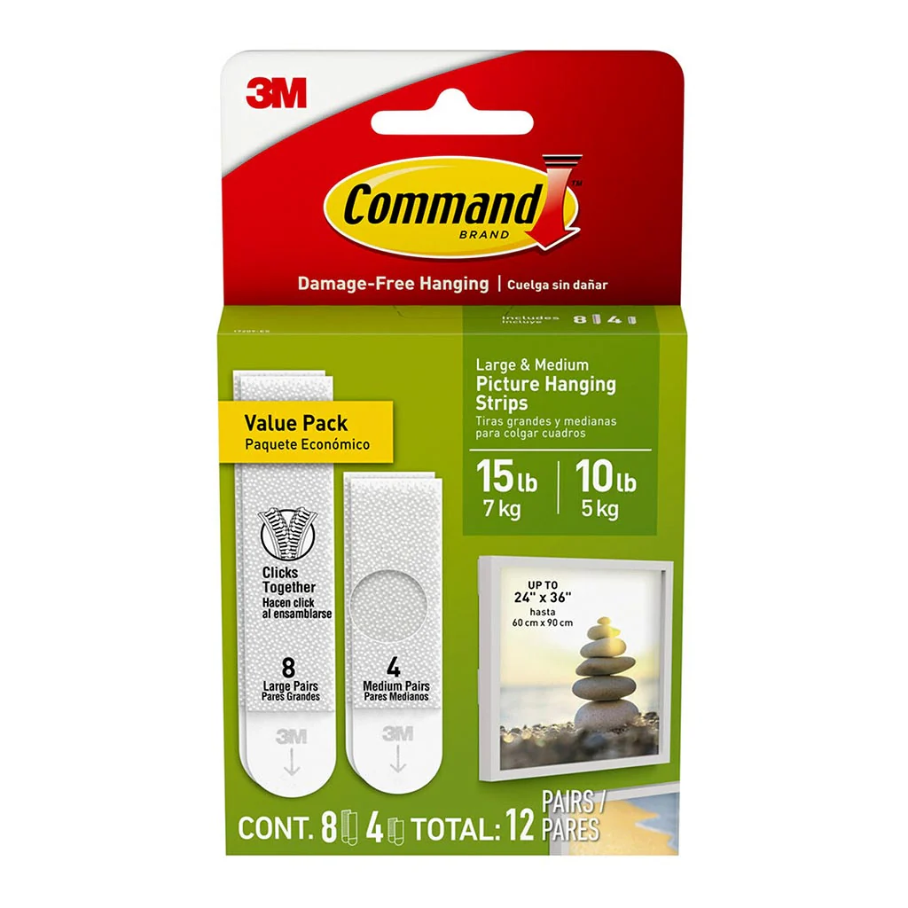 Command Medium Large Picture Hanging Strips Pack of 12 - Nail Gallerys