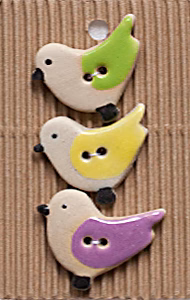 Incomparable Buttons - Large Birds L83 - Card of 3 - Nail Gallerys