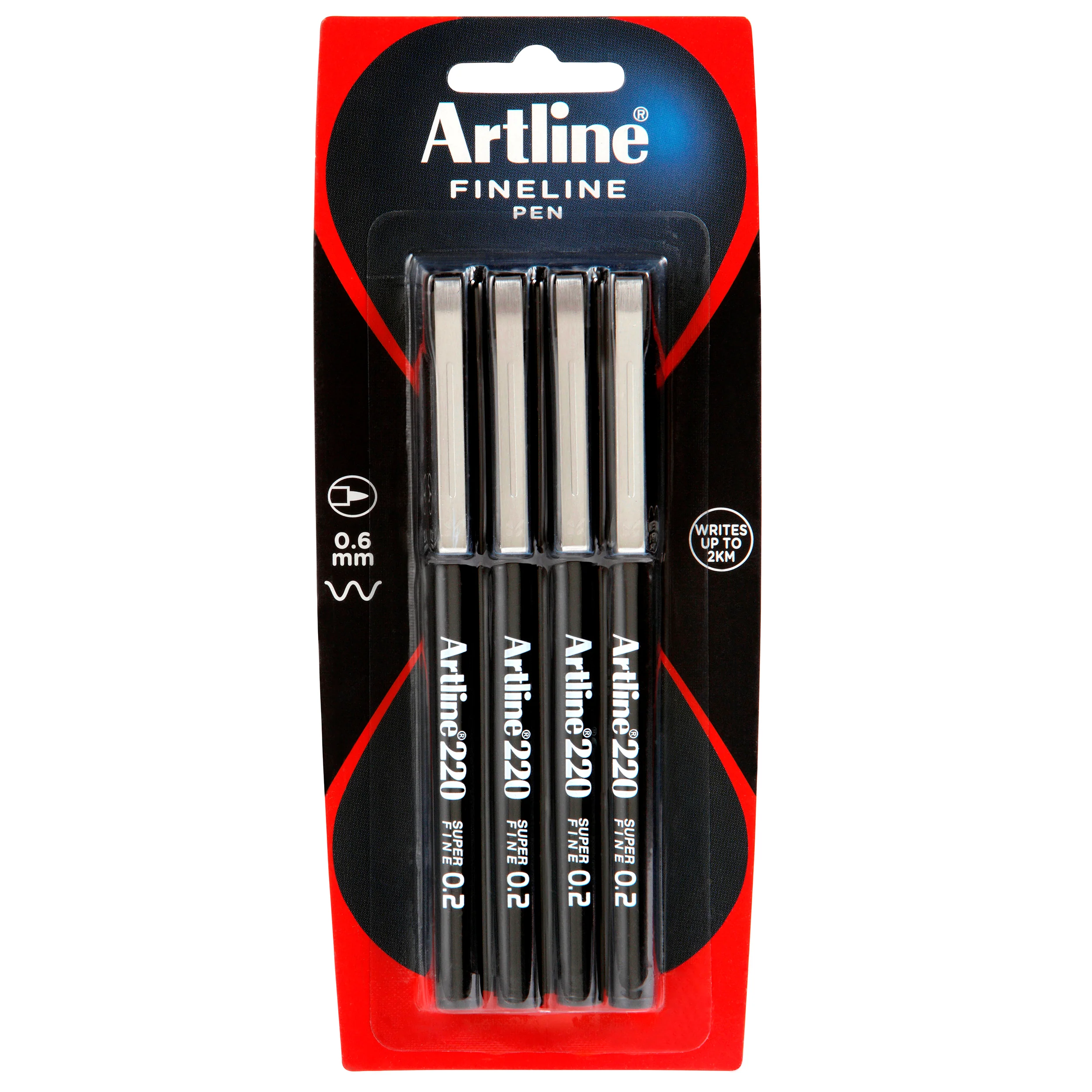 Artline 200 Fineliner Pen 0.4mm Black Pack Of 4 - Nail Gallerys
