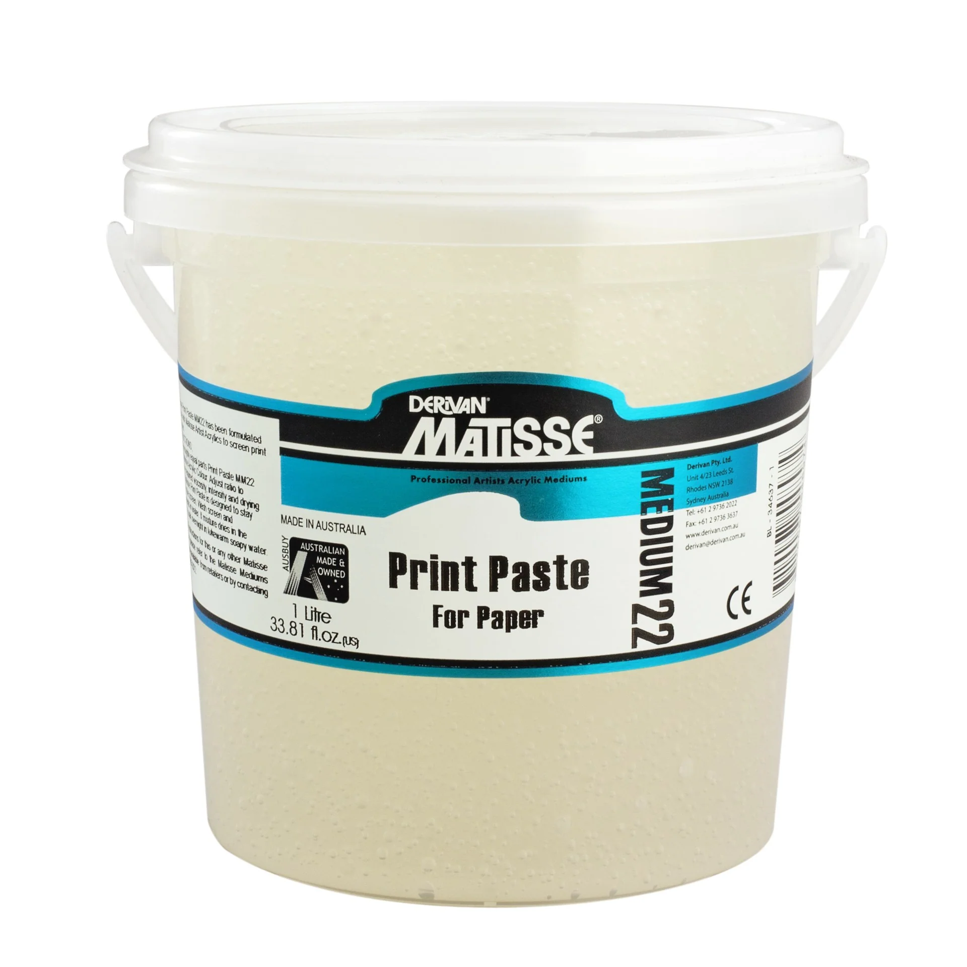 Derivan Matisse Mm22 1 Litre Print Paste - Nail Gallerys