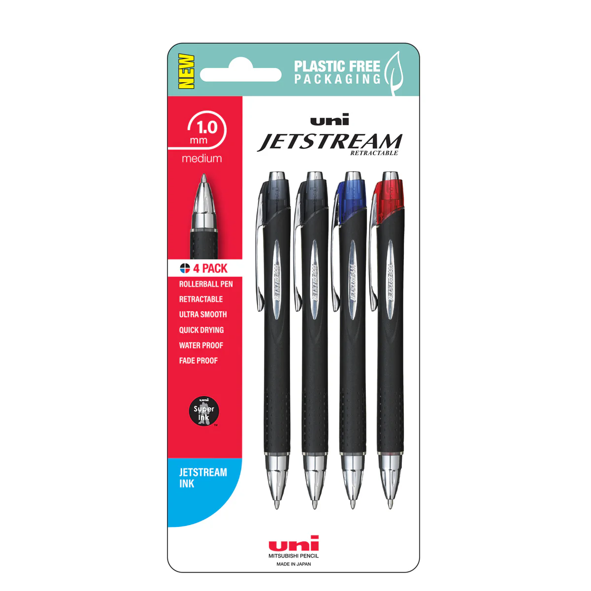 Uni Jetstream 1.0mm Medium Retractable Pens Assorted Set of 4 - Nail Gallerys