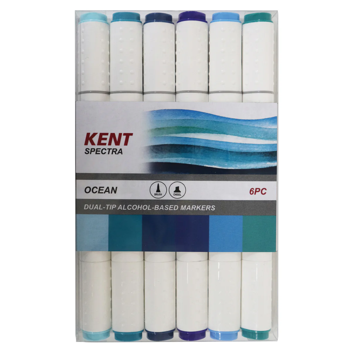 Kent Spectra Graphic Design Markers Set Of 6 Ocean Colours - Nail Gallerys