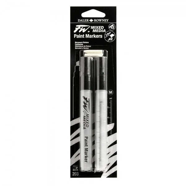Daler Rowney FW Mixed Media Paint Marker 2-6mm Set Of 2 - Nail Gallerys