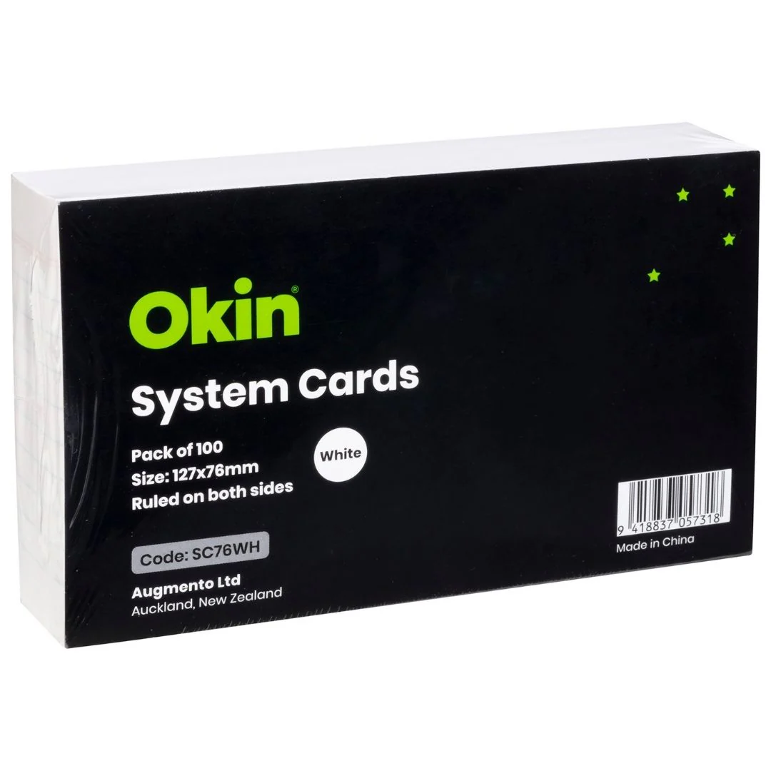 Okin System Cards 76x127mm - Pack Of 100 - Nail Gallerys
