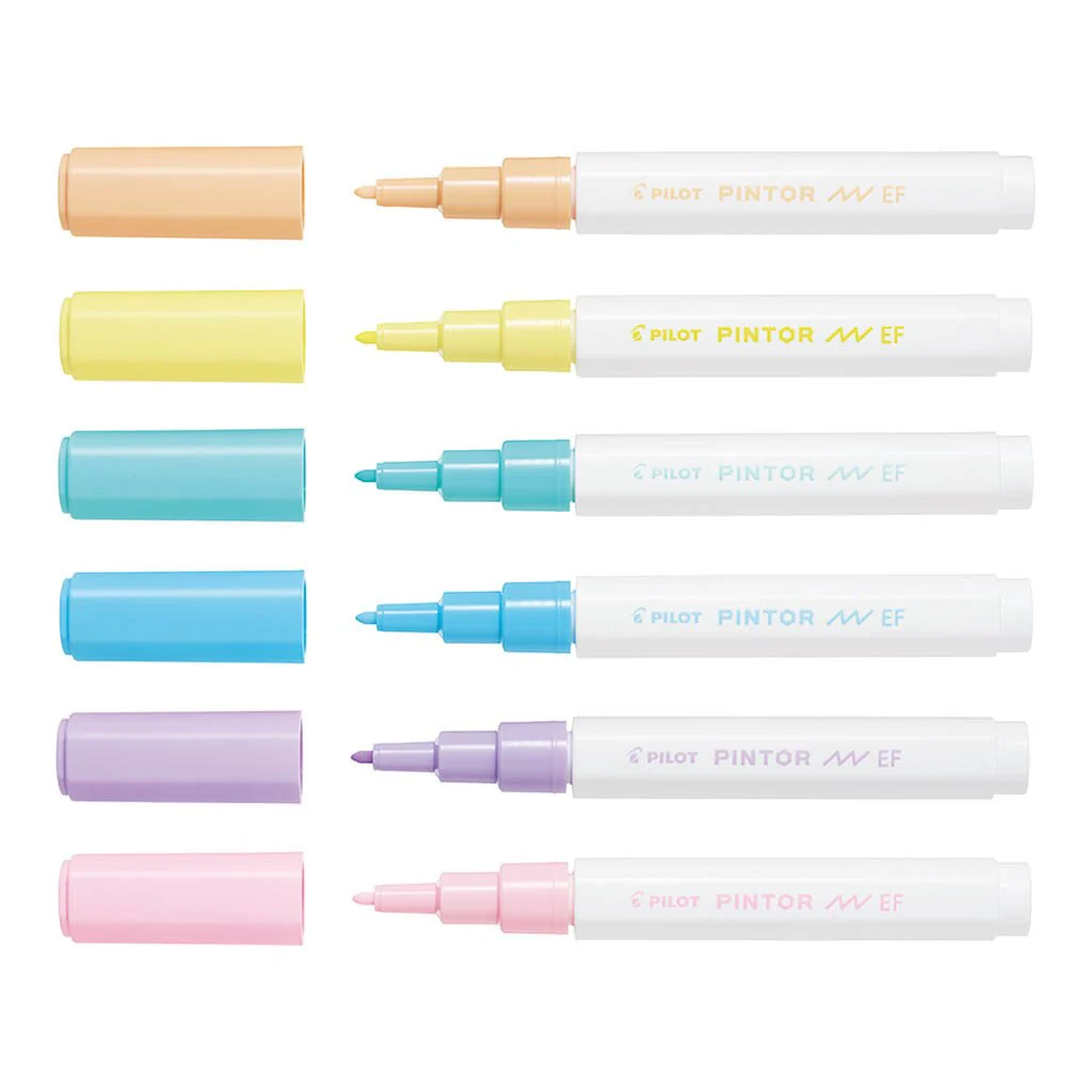 Pilot Pintor Markers Extra Fine Set of 6 - Pastel - Nail Gallerys