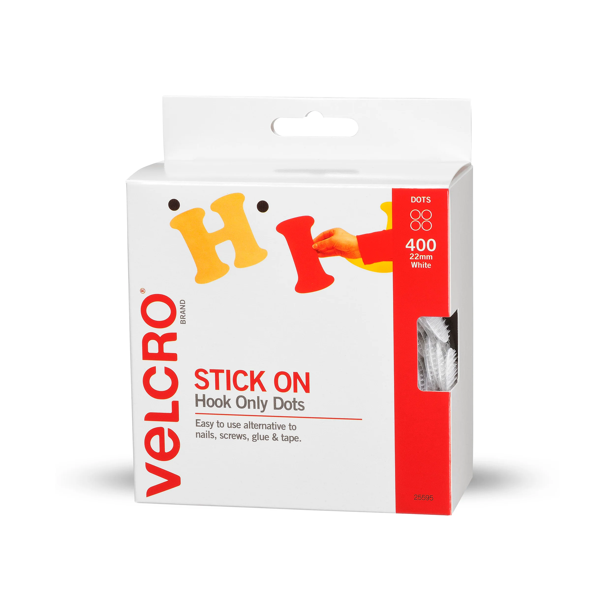 Velcro  Brand Stick On Dots Hook White Pack Of 400 - Nail Gallerys