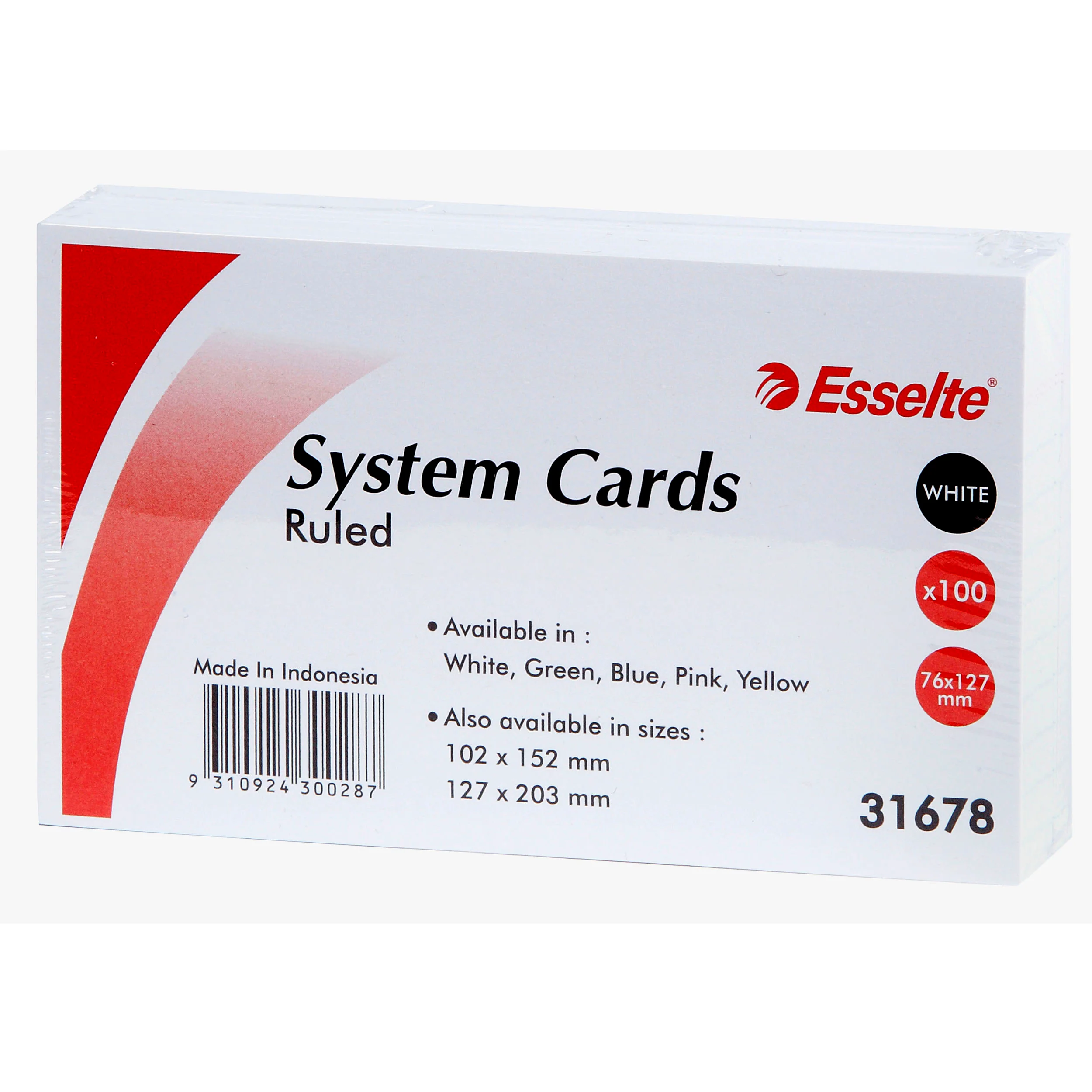 Esselte System Cards 127x76mm (5x3) Pack Of 100 - Nail Gallerys