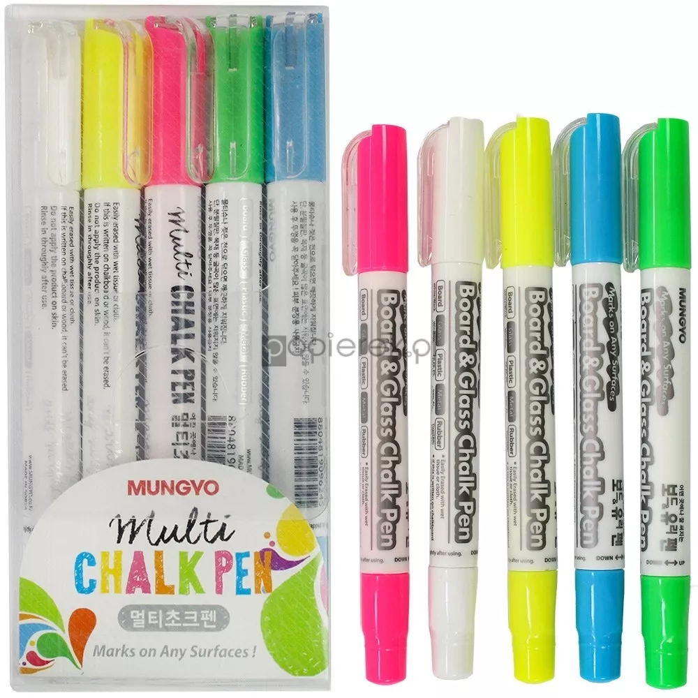 Mungyo Board & Glass Chalk Pen Set Of 5 Colours - Nail Gallerys