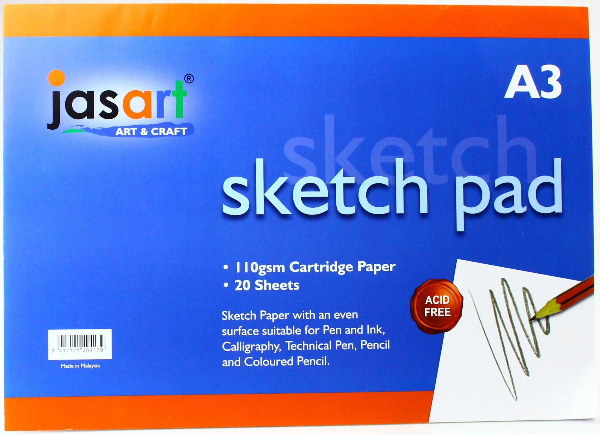 Jasart 110gsm Gummed 20 Sheet Sketch Pads - Nail Gallerys