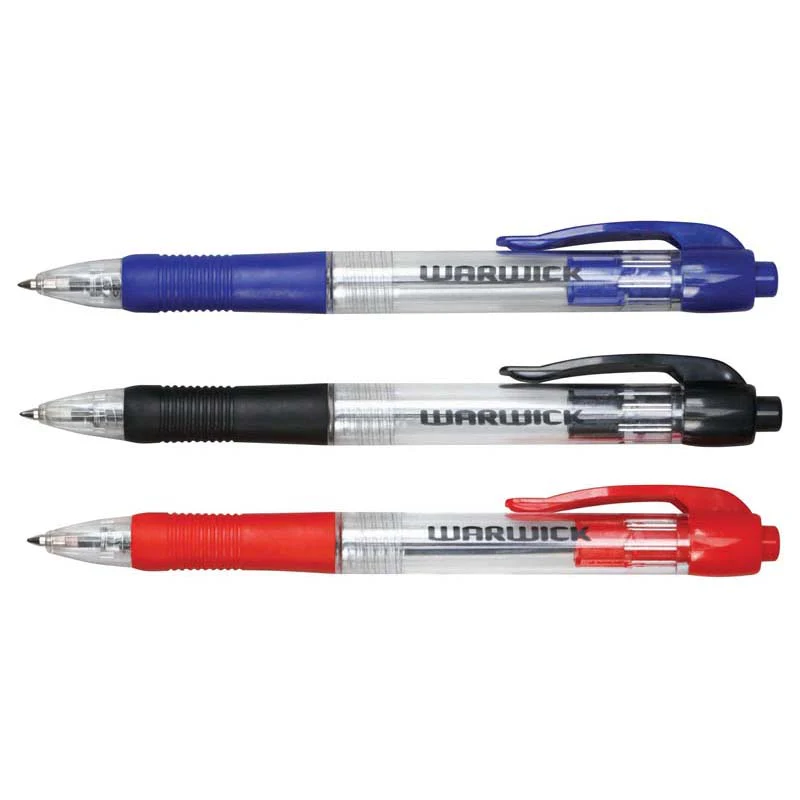 Warwick Pen Ballpoint Retractable Medium Comfort Grip 3 Pack - Nail Gallerys