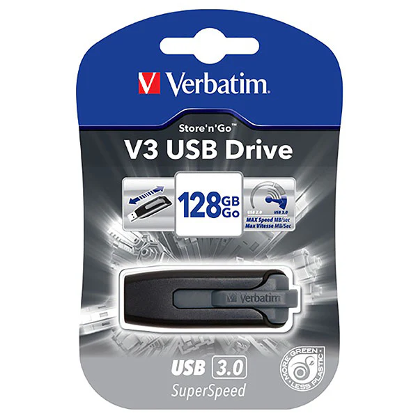 Verbatim Usb 3.0 Hard Drive Store And Go 128gb Grey - Nail Gallerys