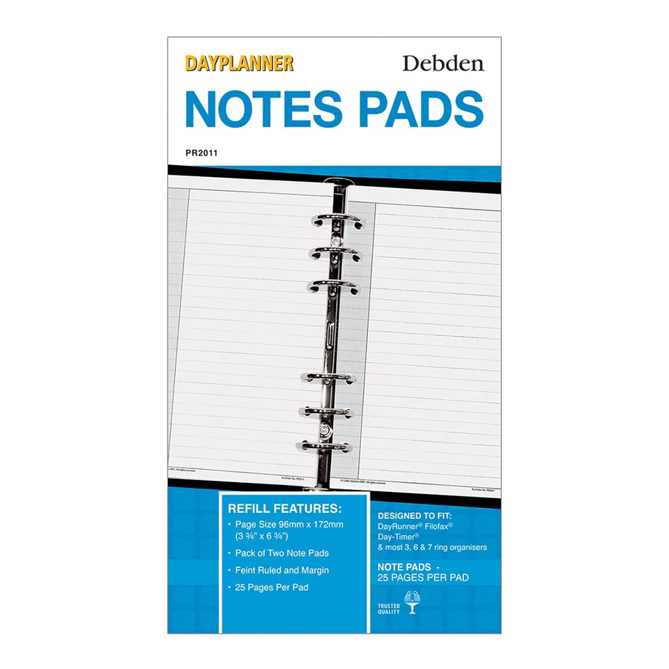 Debden Personal Dayplanner Notepad Pack Of 2 - Nail Gallerys