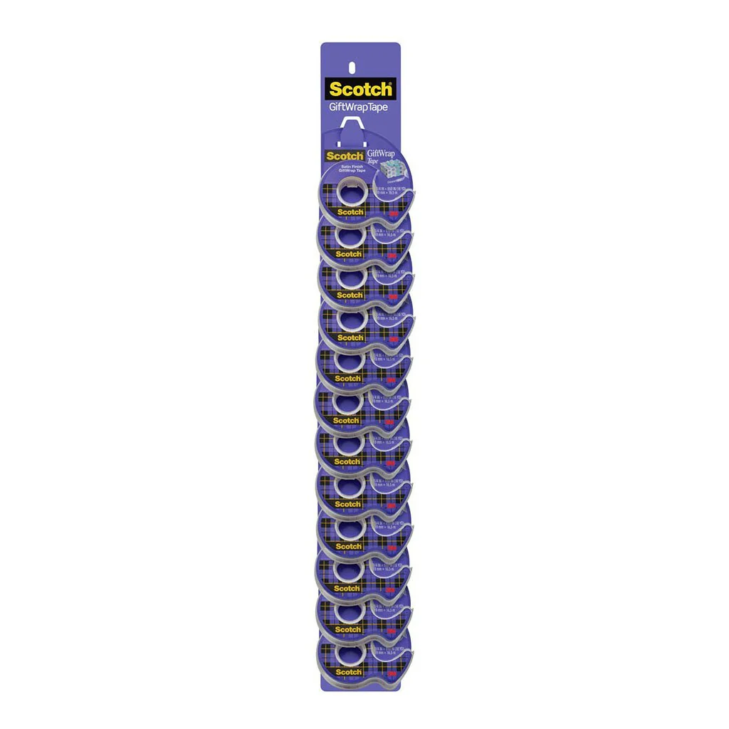 Scotch Gift Wrap Tape 15 19mm X 16.5m Clipstrip Of 12 Rolls - Nail Gallerys