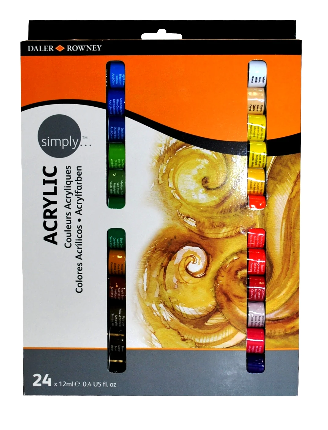 Daler Rowney Simply Acrylic Paint 24x12ml Set - Nail Gallerys