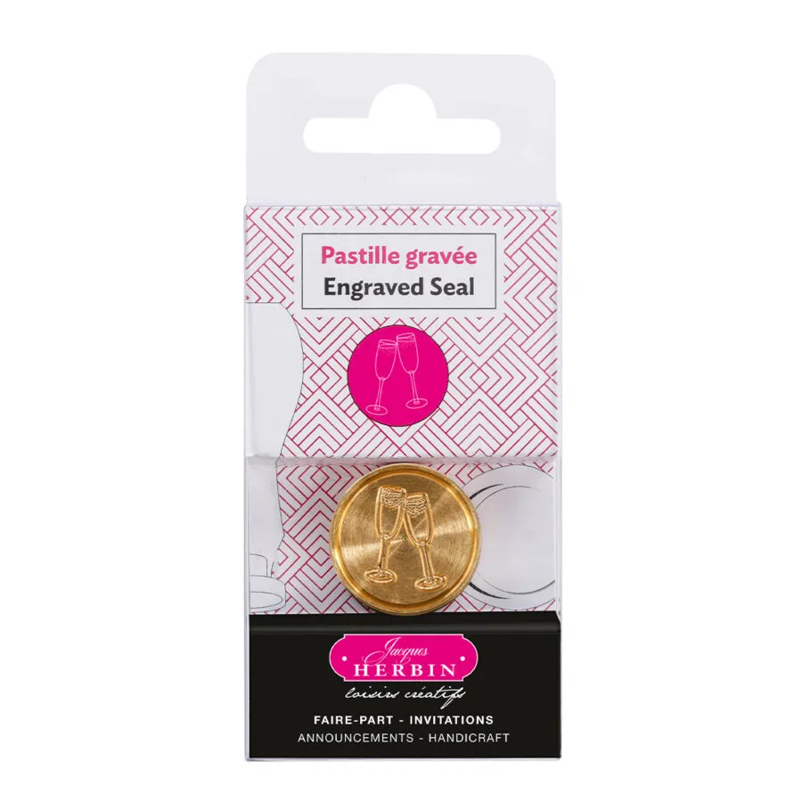 Jacques Herbin Round Champagne Glasses Wax Seal - Nail Gallerys