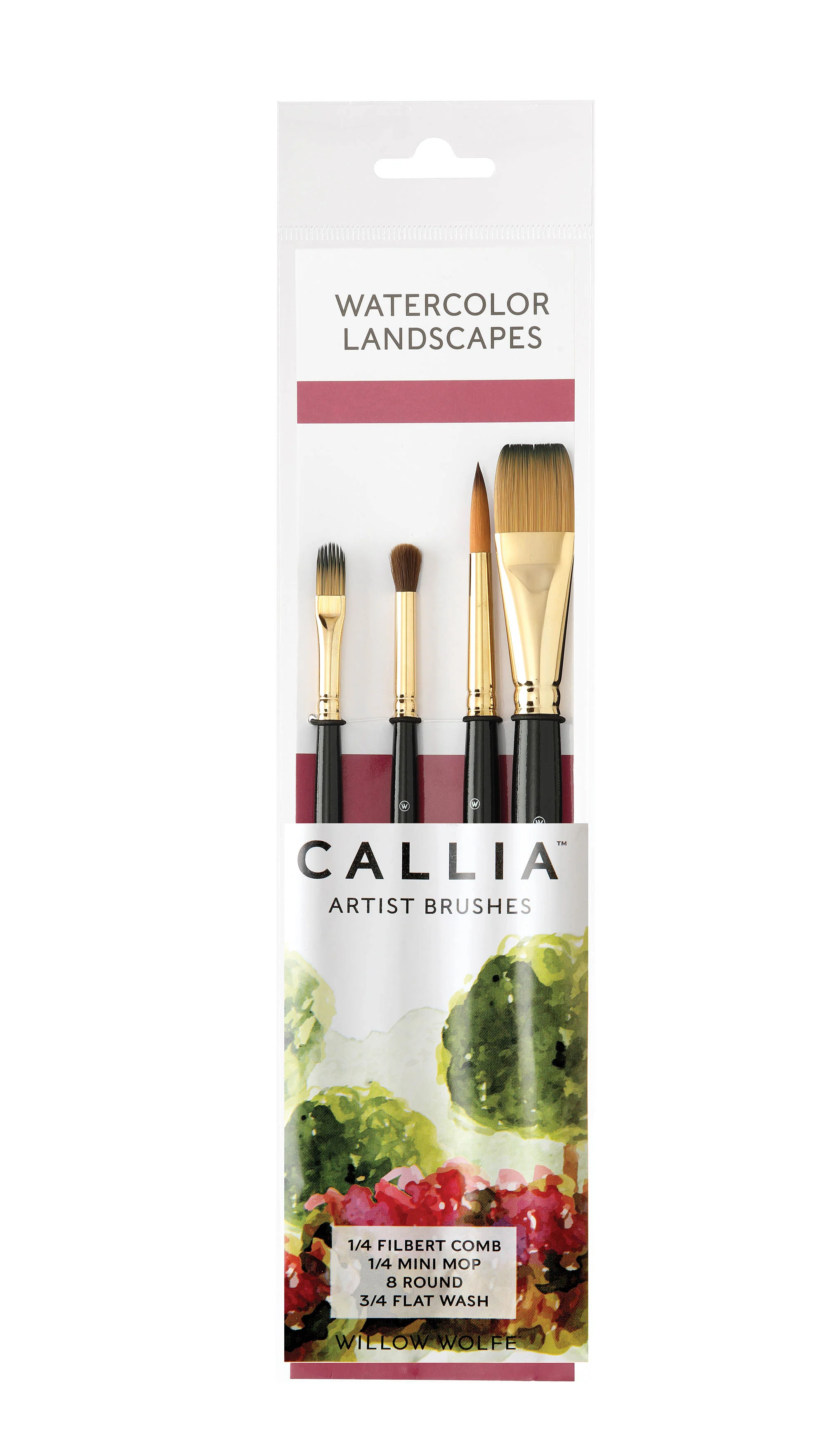 Willow Wolfe Callia Watercolour Synthetic Kolinksy Landscapes Brush Set - Nail Gallerys