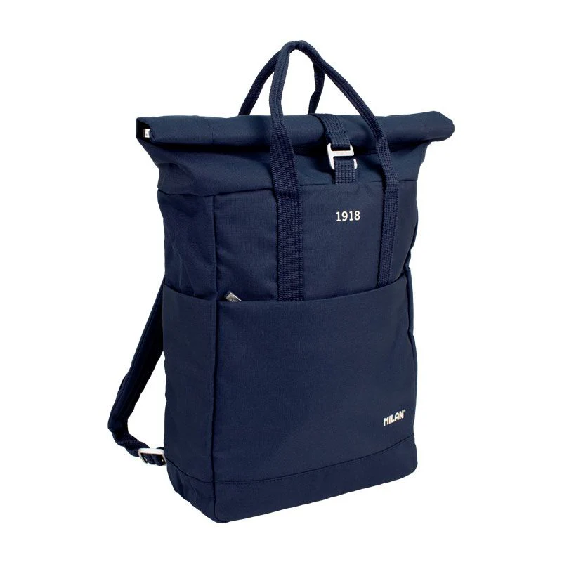 Milan Top Roll Closure 10L 1918 Series Navy Blue Urban Backpack - Nail Gallerys