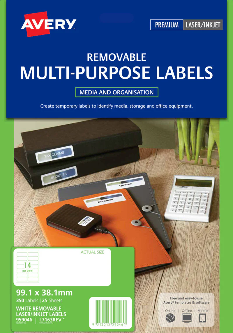 Avery Multi-purpose Laser/inkjet Label L7163 Rev-25 99.1x38.1 25 Sheets - Nail Gallerys