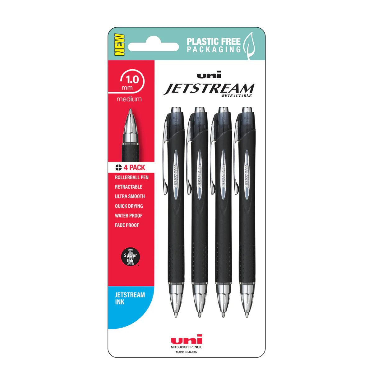 Uni Jetstream 1.0mm Medium Retractable Pens Set of 4 - Nail Gallerys