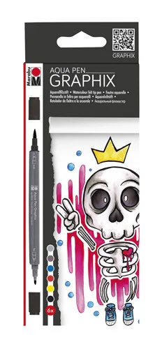 Marabu Aqua Pen Graphix King Of Bubb Set Of 6 - Nail Gallerys
