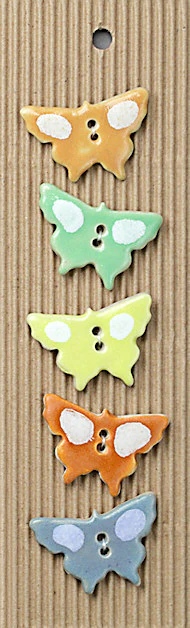 Incomparable Buttons - Multi Butterflies - Card of 5 - Nail Gallerys