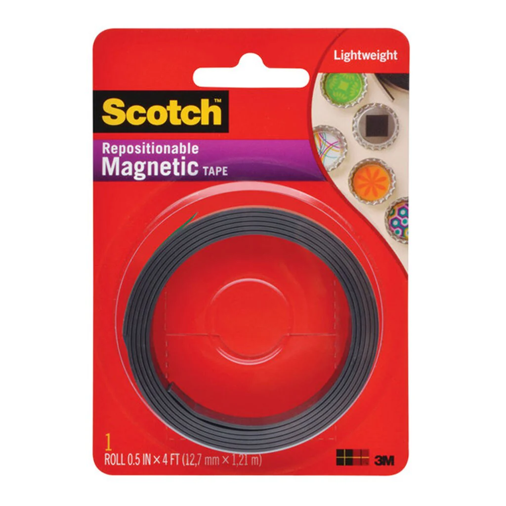 Scotch Repositionable Magnetic Tape Mt004.5 12.7mmx1.22m Black - Nail Gallerys