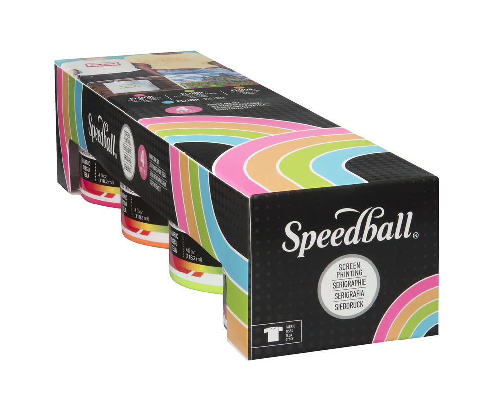Speedball Fluo Fabric Screen Printing 4oz Set Of 4 - Nail Gallerys